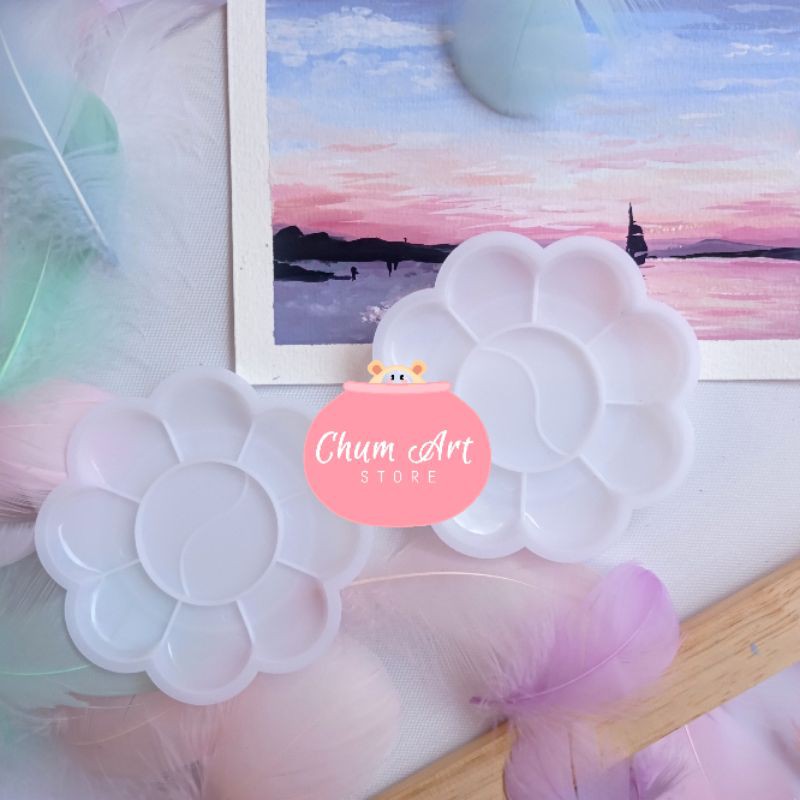 Khay pha màu Pallet pha màu mini cute