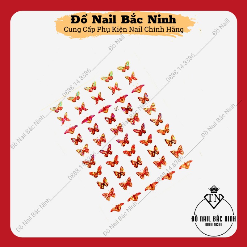 Sticker Nail Dán Móng Tay Hình Bướm Hiệu Ứng 3D Cực Đẹp