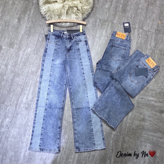 QUẦN JEANS ỐNG RỘNG PHỐI LINE
