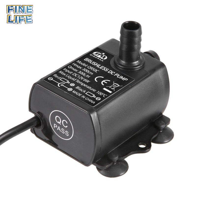 Waterproof Brushless DC Water Pump with 5.5*2.1mm Female Plug DC12V 6W 300L/H