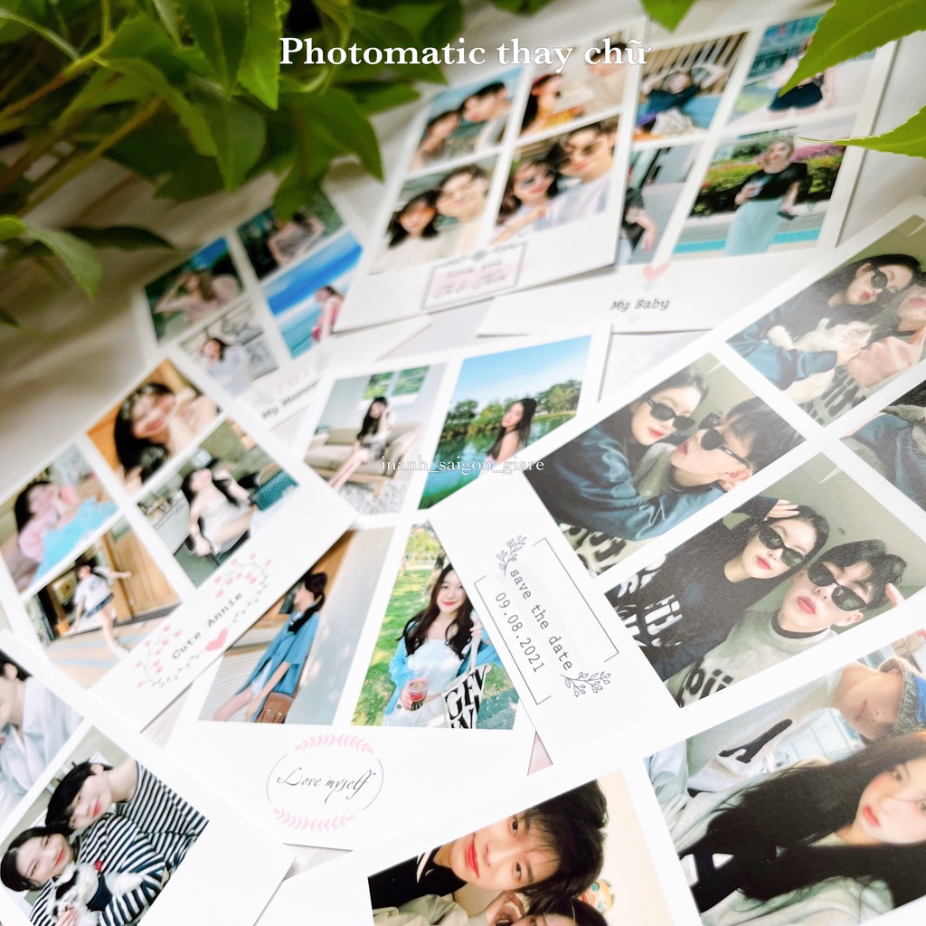 In ảnh photomatic khuôn 4 ảnh thay chữ được in ảnh theo yêu cầu, in ảnh 4 trong 1 chất liệu Lụa