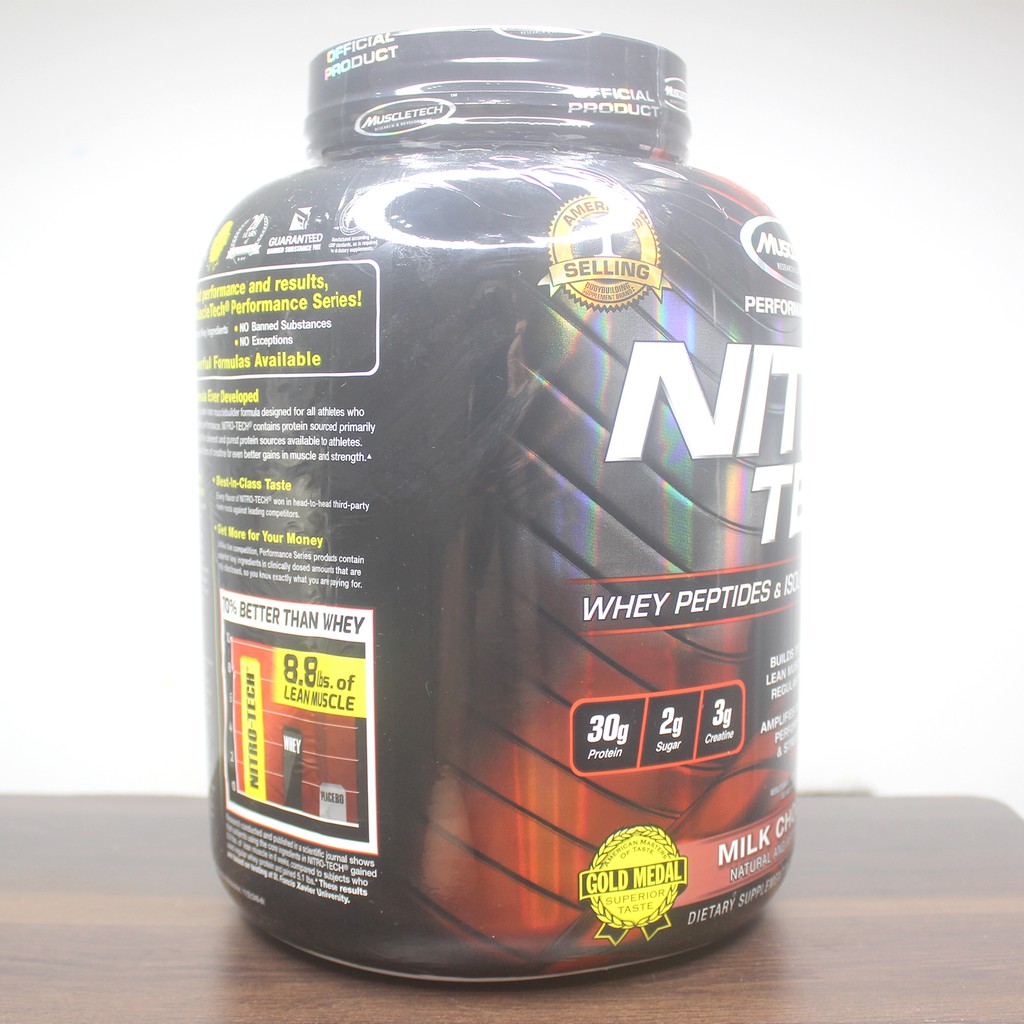 Sữa tăng cơ giảm mỡ NitroTech của MuscleTech hộp 1.8kg hỗ trợ tăng cơ cực mạnh - Nhập khẩu chính hãng TCSPORT