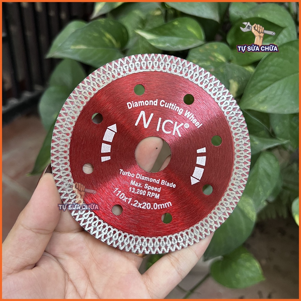 Lưỡi cắt kim cương đa năng cao cấp NICK 110x1.2x20.0mm chuyên cắt gạch men, cắt đá, bê tông, có thể cắt ở dạng khô/ướt