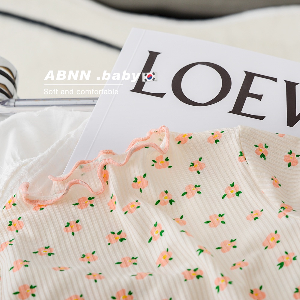 Bộ Đồ Ngủ Ngắn Tay Vải Mềm In Hình Gấu Và Hoa Dành Cho Bé