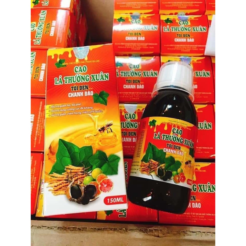 Cao lá thường xuân tỏi đen chanh đào (siro ho) chai 150ml | Thế Giới Skin Care