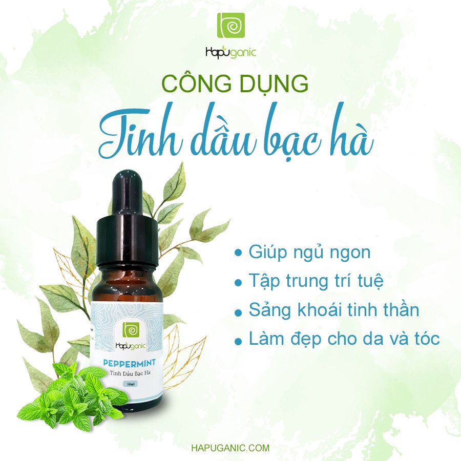 Tinh Dầu 100% Thiên Nhiên Nguyên Chất Chai 10ml Hapuganic 8 loại