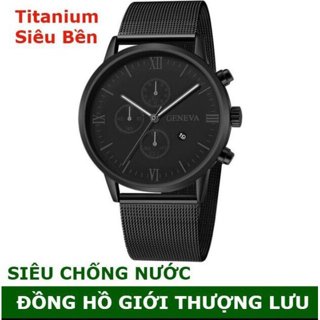 {BẢO HÀNH 3 NĂM} Đồng hồ nam cao cấp dây Titanium GENEVA đẳng cấp phái mạnh