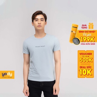 Áo thun nam YODY cổ tròn phông tay ngắn vải cá sấu Cotton co giãn, form trẻ trung, năng động PPM4001