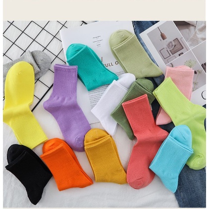 Hot * Tất Cổ Cao Nữ Hàn Quốc Trơn , Vớ Cổ Cao Nữ Trơn Nhiều Màu