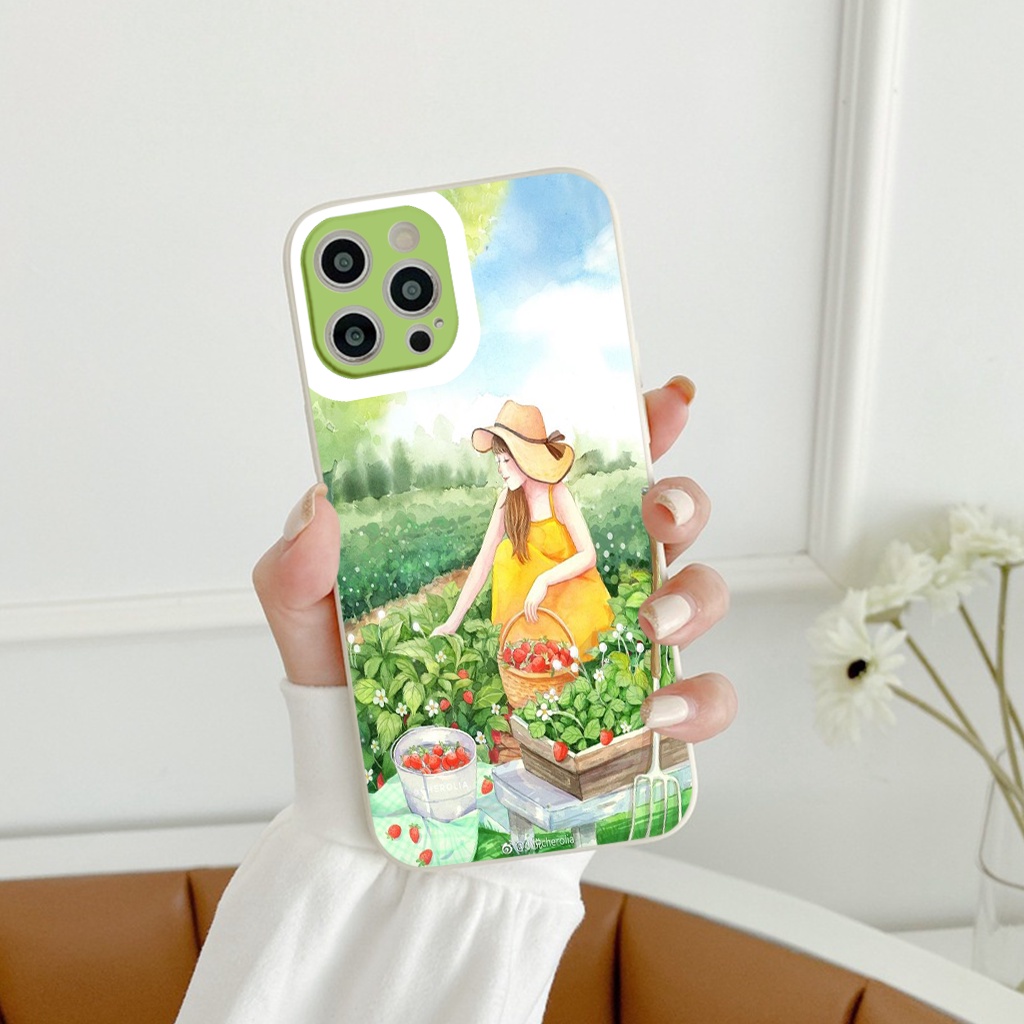 Ốp điện thoại iphone đồi hoa, vườn dâu tây mộng mơ đẹp mềm ốp iphone 13/12/pro/promax/x/xr/xs/xsmax/6/6s/7/8/se2020 BVC