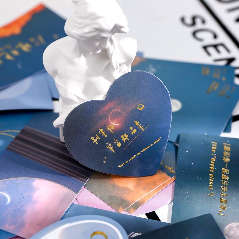 Set 40 Miếng Dán Trang Trí Hình Mặt Trăng Sáng Tạo