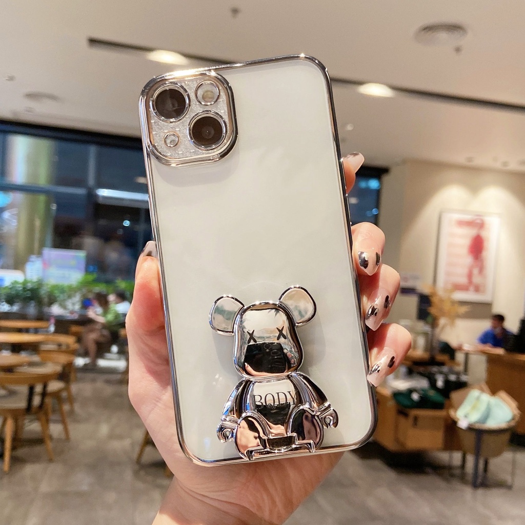 Ốp Điện Thoại Trong Suốt In Hình Gấu Sang Trọng Cho iphone 13 Pro Max i13 13pro 11 Pro Max i11 X XR Xs Max 7plus 8plus 12Pro 12 Pro Max