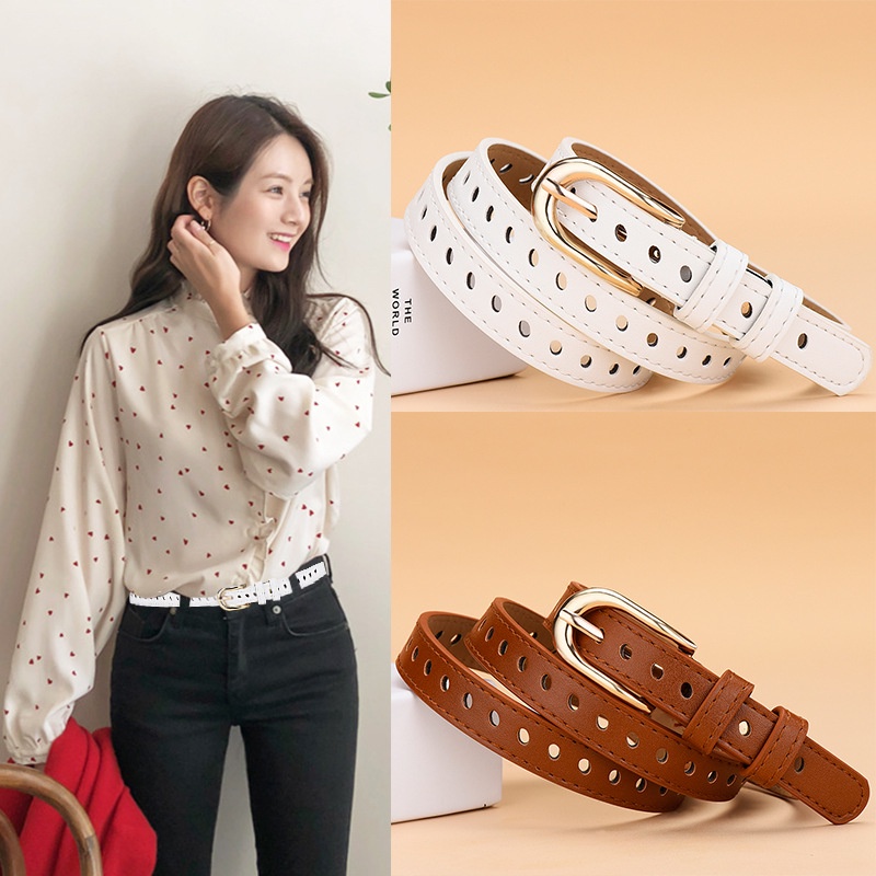 Thắt Lưng Đục Lỗ Thời Trang Cá Tính Cho Nữ