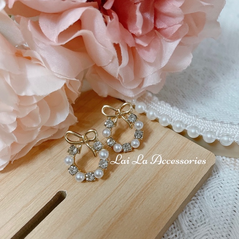 Bông tai nữ, khuyên tai mạ bạc 925 thiết kế đơn giản đính đá thời trang Lại La