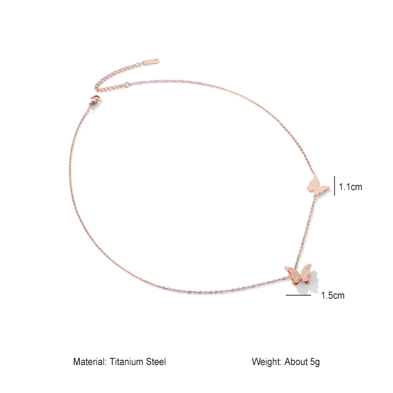 Dây chuyền thép titan hình bướm xinh xắn dành cho cặp đôi
