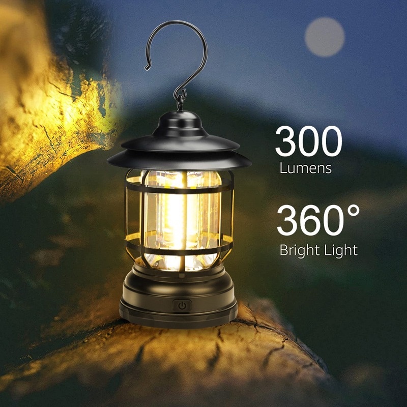 Đèn LED COB Có Thể Điều Chỉnh Phong Cách Retro Cắm Trại Tiện Dụng
