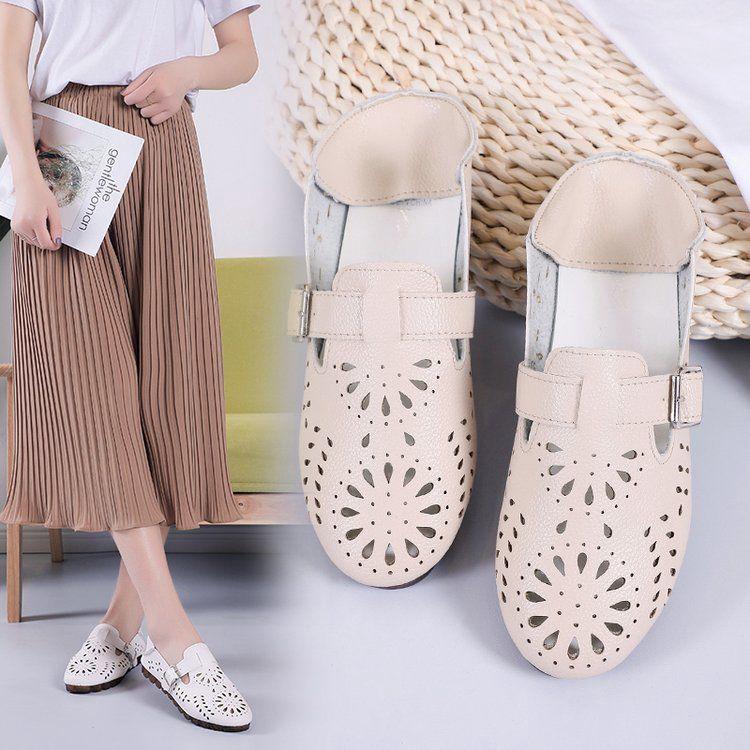 Giày loafer thiết kế đục lỗ duyên dáng thanh lịch cho nữ