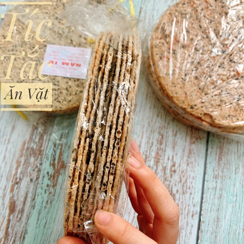 Bịch 10 Cái Bánh Đa Tép - Bánh Đa Mè Dừa Thơm Ngon Béo Giòn Rụm - Bánh Tráng Nướng Đặc Sản Tây Ninh