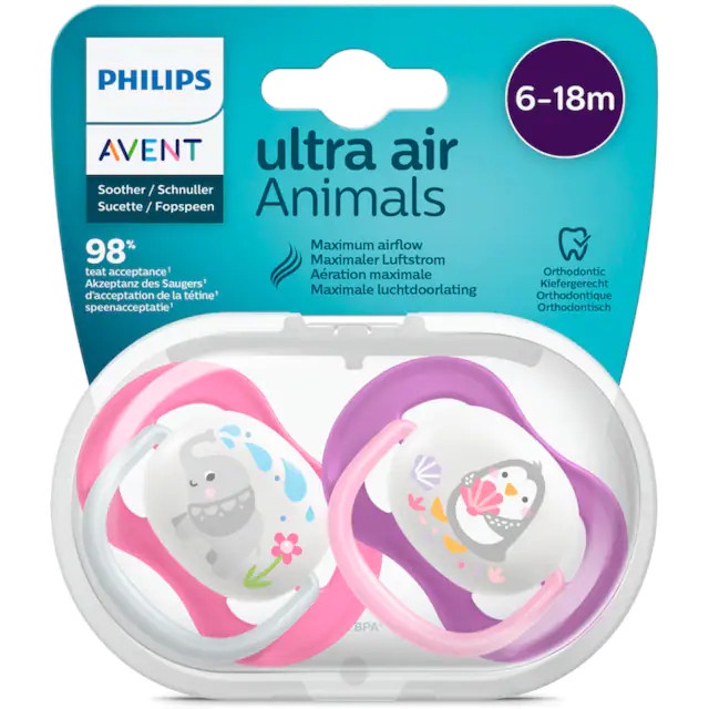 Ty giả Avent Ultra Air Animal - Ti Ngậm Philips Avent Thông Khí Silicon Cho Bé