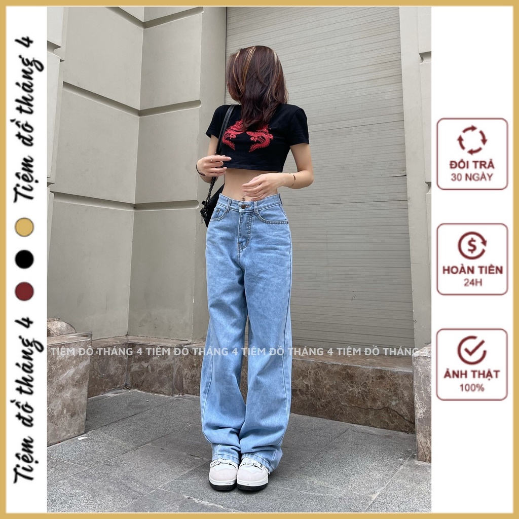 Quần Jeans Ống Suông Nữ Lưng Cao Tôn Dáng - HIGH CULOLES