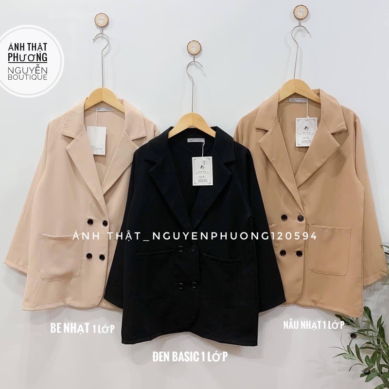 Áo blazer túi hộp hiện đại hai lớp phong cách ulzzang Hàn thanh lịch | BigBuy360 - bigbuy360.vn