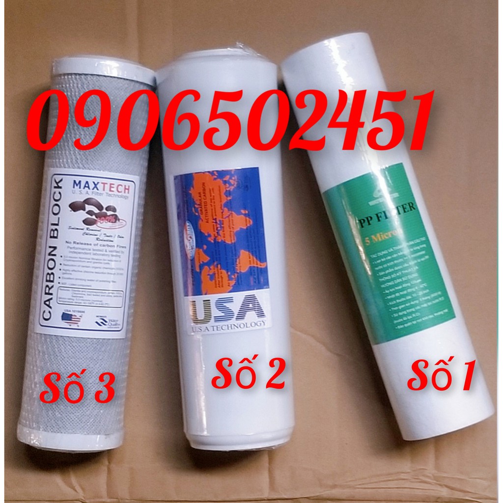 Bộ lọc nước sinh hoạt gia đình , bộ lọc thô đầu nguồn  3 cấp ly 10 inch