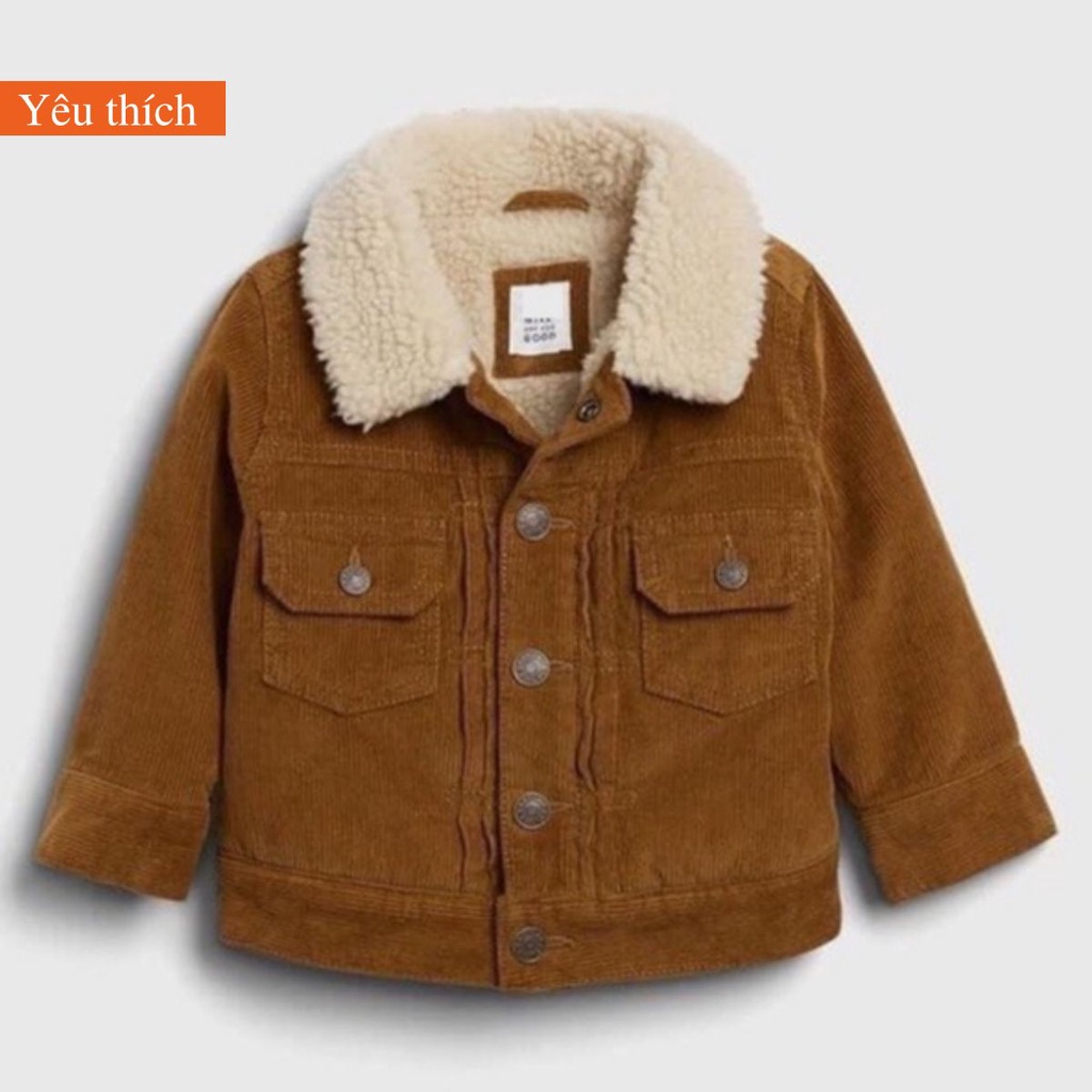 Áo Khoác bé trai, Áo khoác trẻ em lót lông cừu cho bé trai size 2-7Y