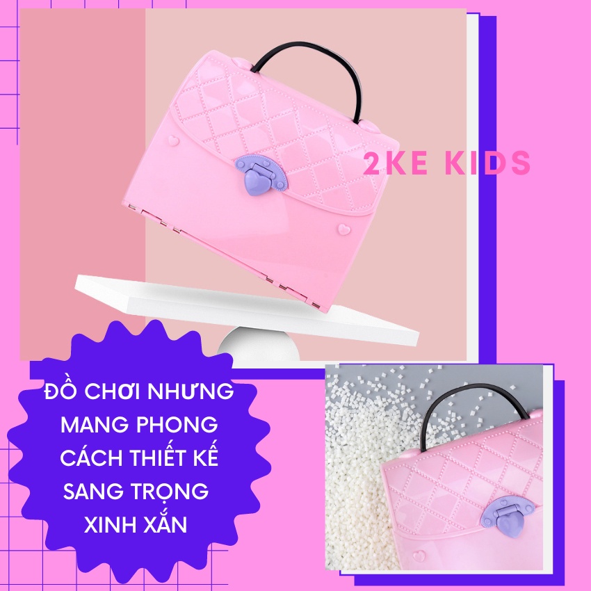 Nhà búp bê mô hình lắp ráp xếp gọn -đồ chơi thông minh tư duy sáng tạo trong túi xách thời trang-2KE KIDS