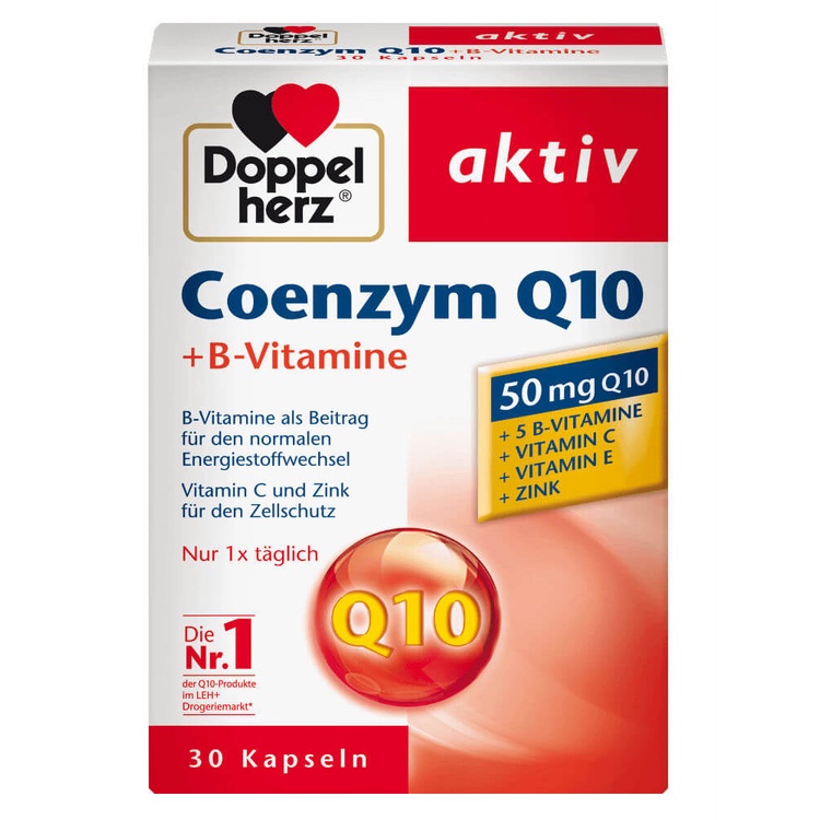 Viên uống bổ tim mạch, điều hòa huyết áp Doppelherz Aktiv Coenzyme Q10 (Hộp 30 viên)