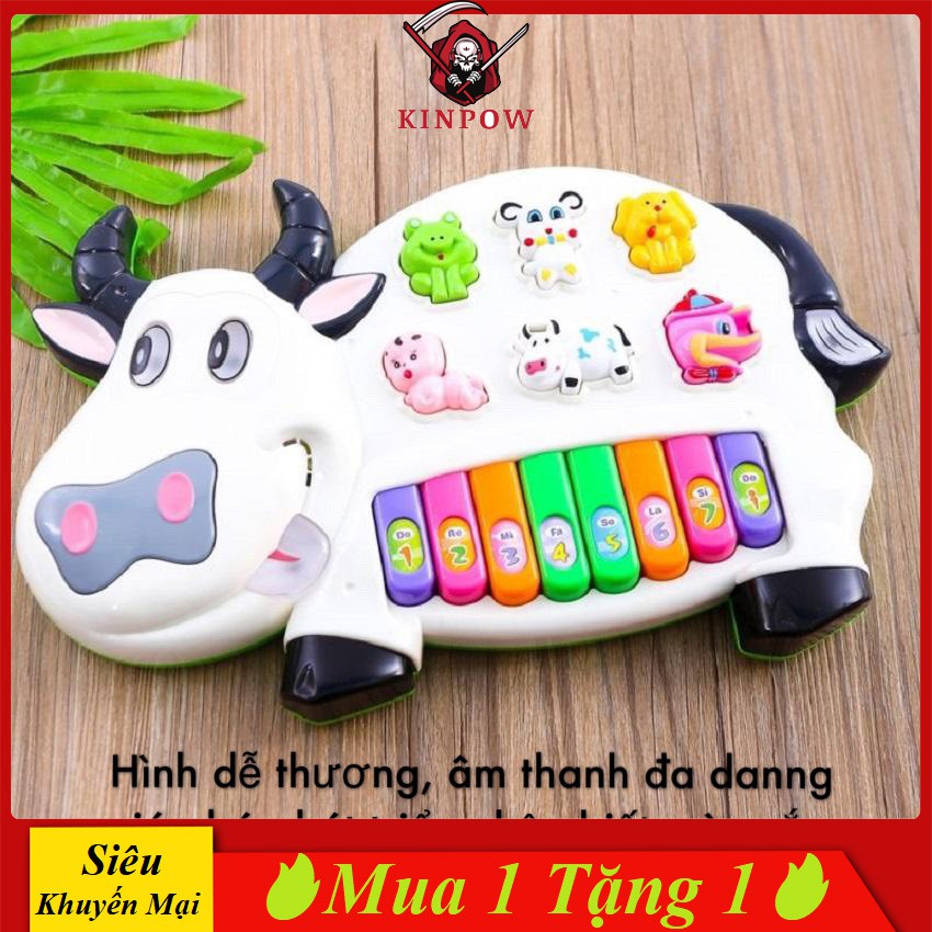 Đồ Chơi Đàn Bò KINPOW Gồm 2 Màu Trắng Sữa, Phát Nhạc Bài Hát Vui Nhộn, Tạo Sự Thích Thú Cho Các Bé