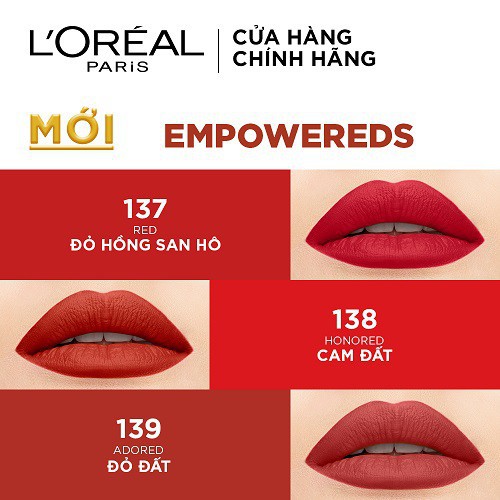 [Chính hãng]  Son kem lì nhẹ môi cao cấp Rouge Signature L'Oreal Paris 7ml