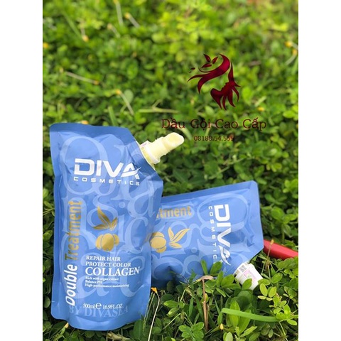 Kem ủ tóc collagen DIVA 500ml Hấp tóc phục hồi hư tổn với thành phần Collagen tự nhiên từ tảo
