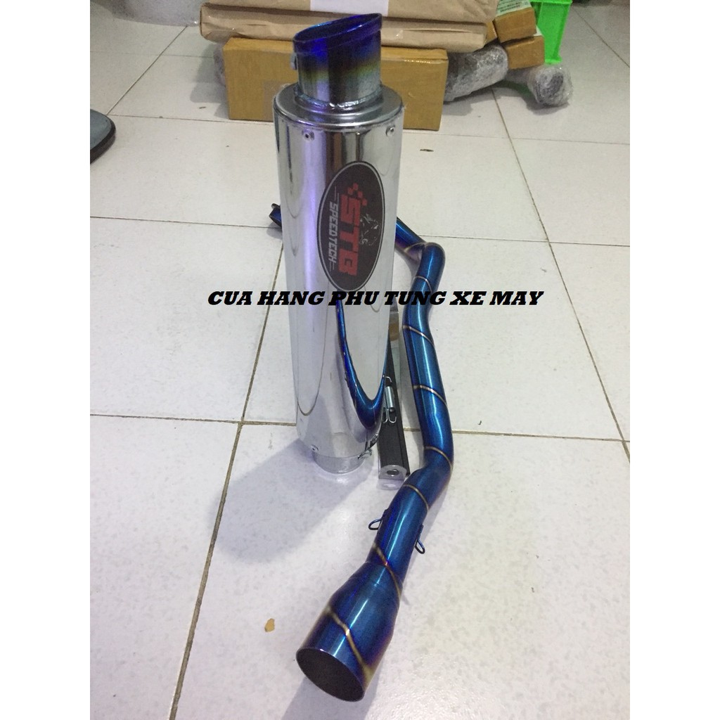Pô STB F1 gắn xe Exciter 135, Exciter 150, Winner 150, Winner X, Raider Fi, Satria Fi ( kèm cổ titan + pát treo + lò xo
