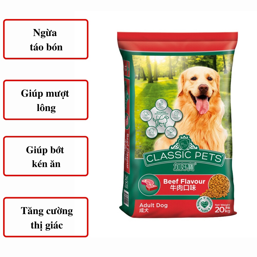 Hạt cho chó lớn Classic Pets Adult Vị Thịt Bò 400g thức ăn cho chó con thơm ngon DACOTE