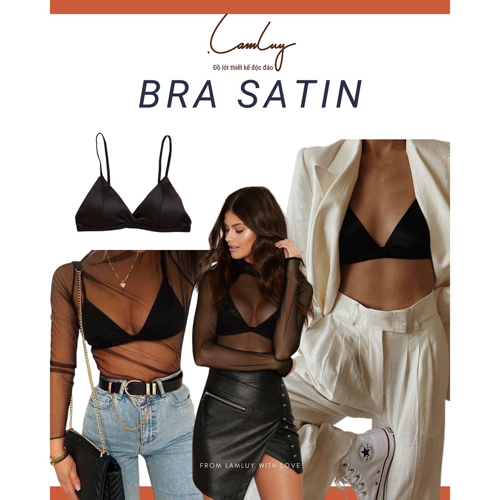 Áo Ngực Lụa LAMLUY Thiết Kế Bralette Không Gọng V1 Chất Liệu Lụa Mềm Mịn, Nhiều Màu | BigBuy360 - bigbuy360.vn