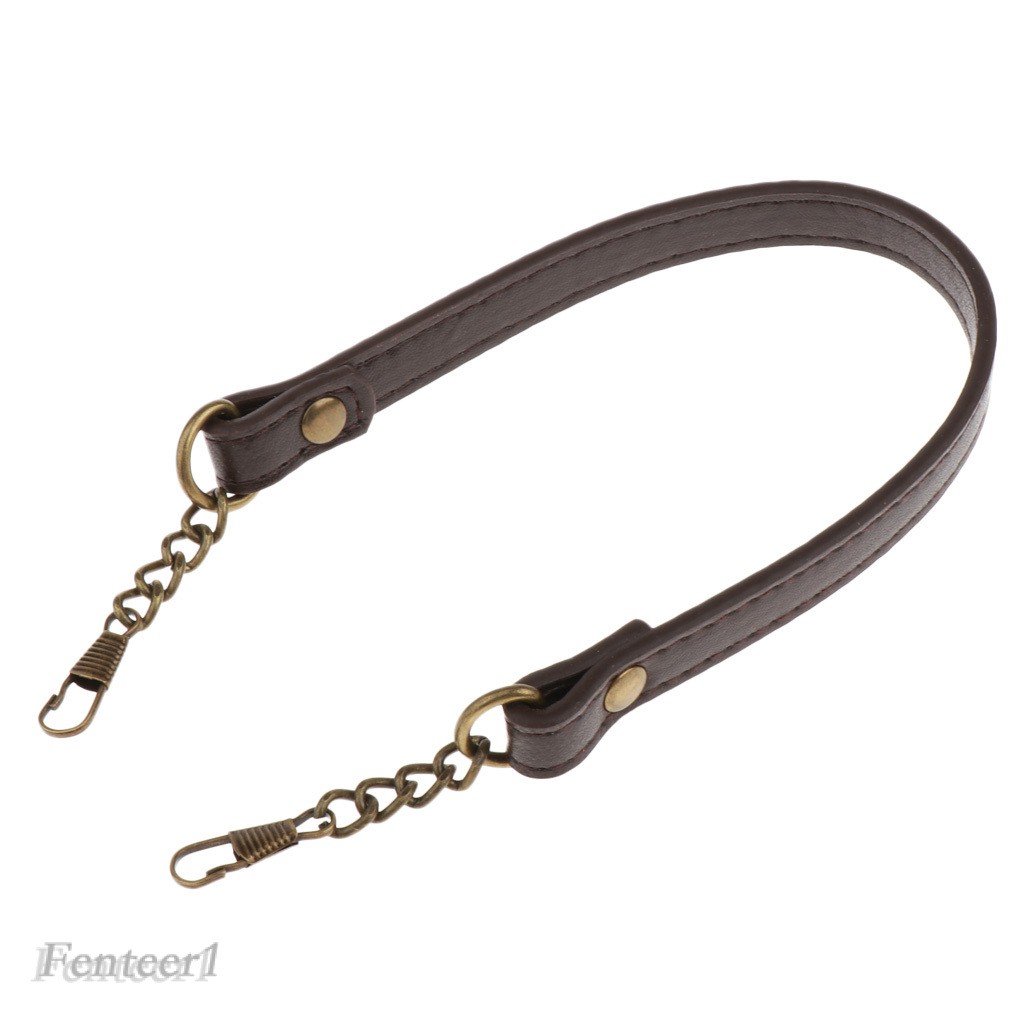 [Fenteer1] Dây Da Pu Ngắn Màu Đen Thay Thế Cho Túi Xách DIY