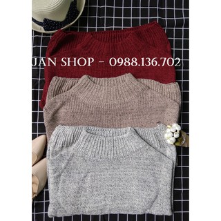 (Xả lẻ size/màu) Áo len lật tay cổ 5 phân