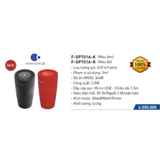 Thiết bị phát nanoe™ X lọc không khí và khử mùi F-GPT01A-K (màu đen), F-GPT01A-R (màu đỏ)
