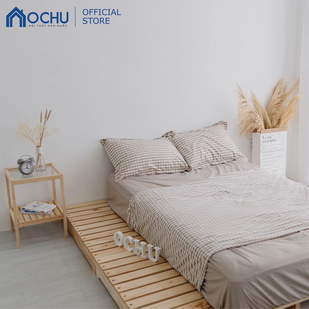 Giường ngủ Pallet gỗ thông OCHU lắp ráp gấp xếp gọn PALLET BED - NATURAL Nội thất thông minh phong cách Hàn Quốc