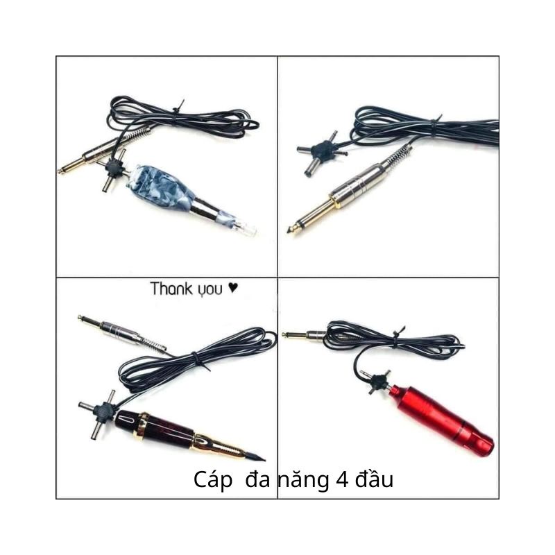 Dây chia nguồn đa năng 4 chân dùng trong phun xăm thẩm mỹ cho máy pen,thần thần thánh,giansun loại 1