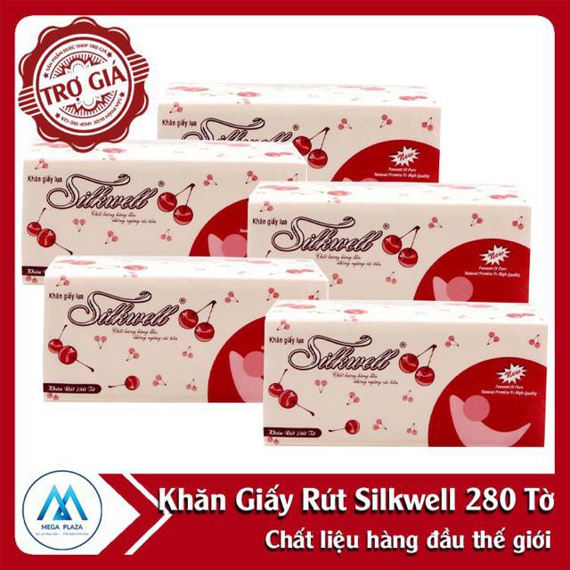 [Mã 267FMCGSALE giảm 8% đơn 500K] COMBO 8 GÓI KHĂN GIẤY SILKWELL 280 TỜ / GÓI