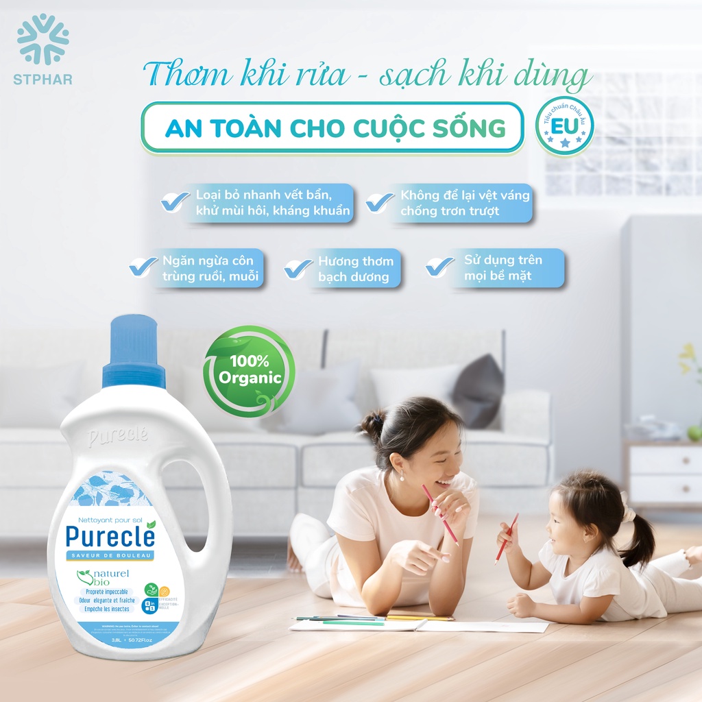 Nước Lau Sàn Mọi Bề Mặt Pureclé Chiết Xuất Thiên Nhiên Hương Thơm Mát BCA19