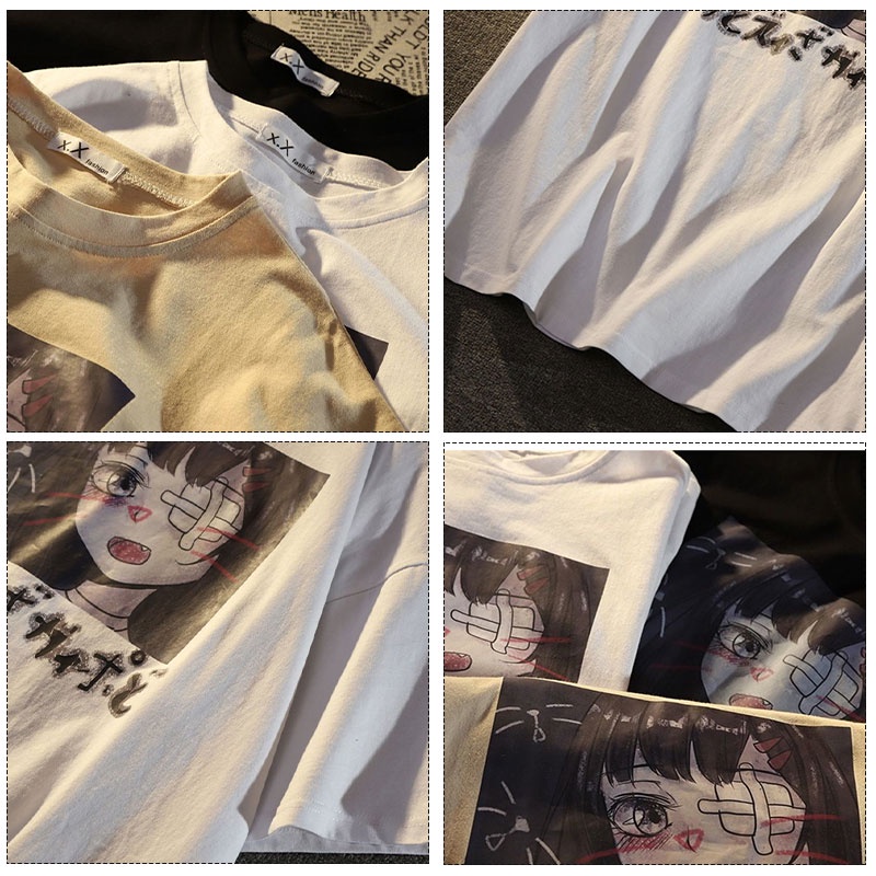 Áo thun XINLANYASHE ngắn tay dáng rộng phong cách hàn quốc cho nữ