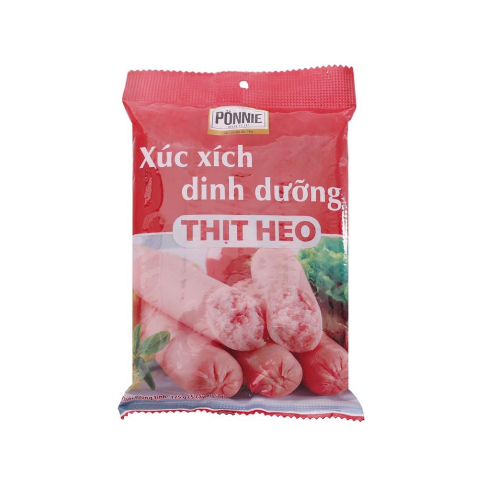 Xúc Xích Dinh Dưỡng Thịt Heo Ponnie Bịch 6 Cây / 175g