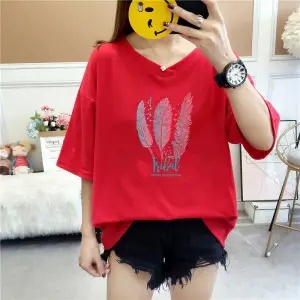 【40-150KG】 Áo Thun Nữ Tay Ngắn Plus size C9047