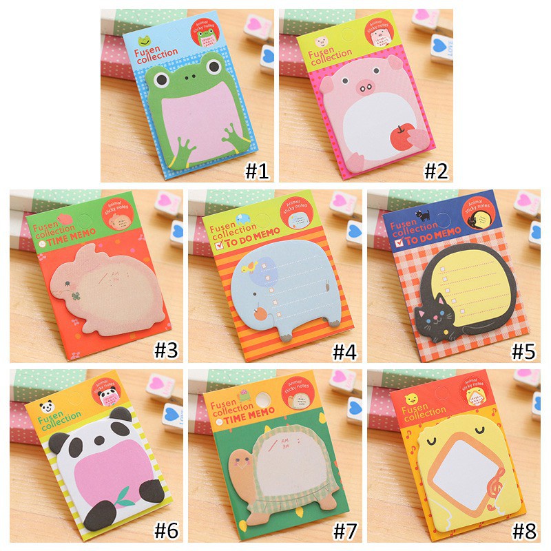 Giấy Dán Ghi Chú Họa Tiết Động Vật Hoạt Hình Đáng Yêu