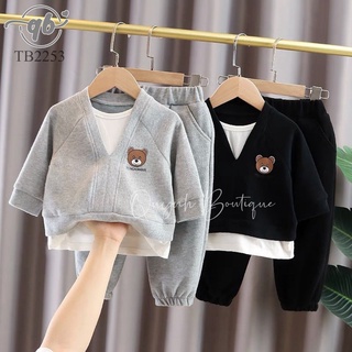 Quần áo trẻ em Quỳnh Boutique Set bộ rời len gấu cho bé yêu