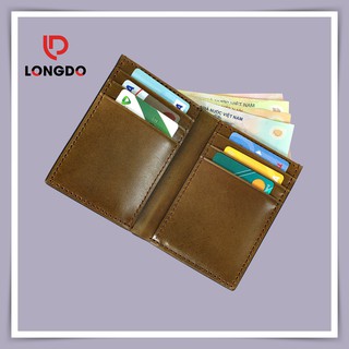 Ví da nam hàng hiệu cam kết 100% da bò thương hiệu Longdo Leather