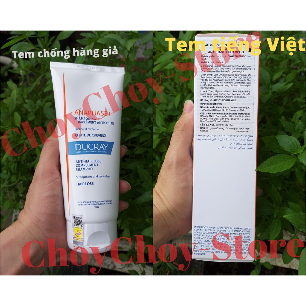 (CHÍNH HÃNG CÓ TEM) Ducray Anaphase 200ml - Dầu Gội Dạng Kem Ngăn Rụng Tóc