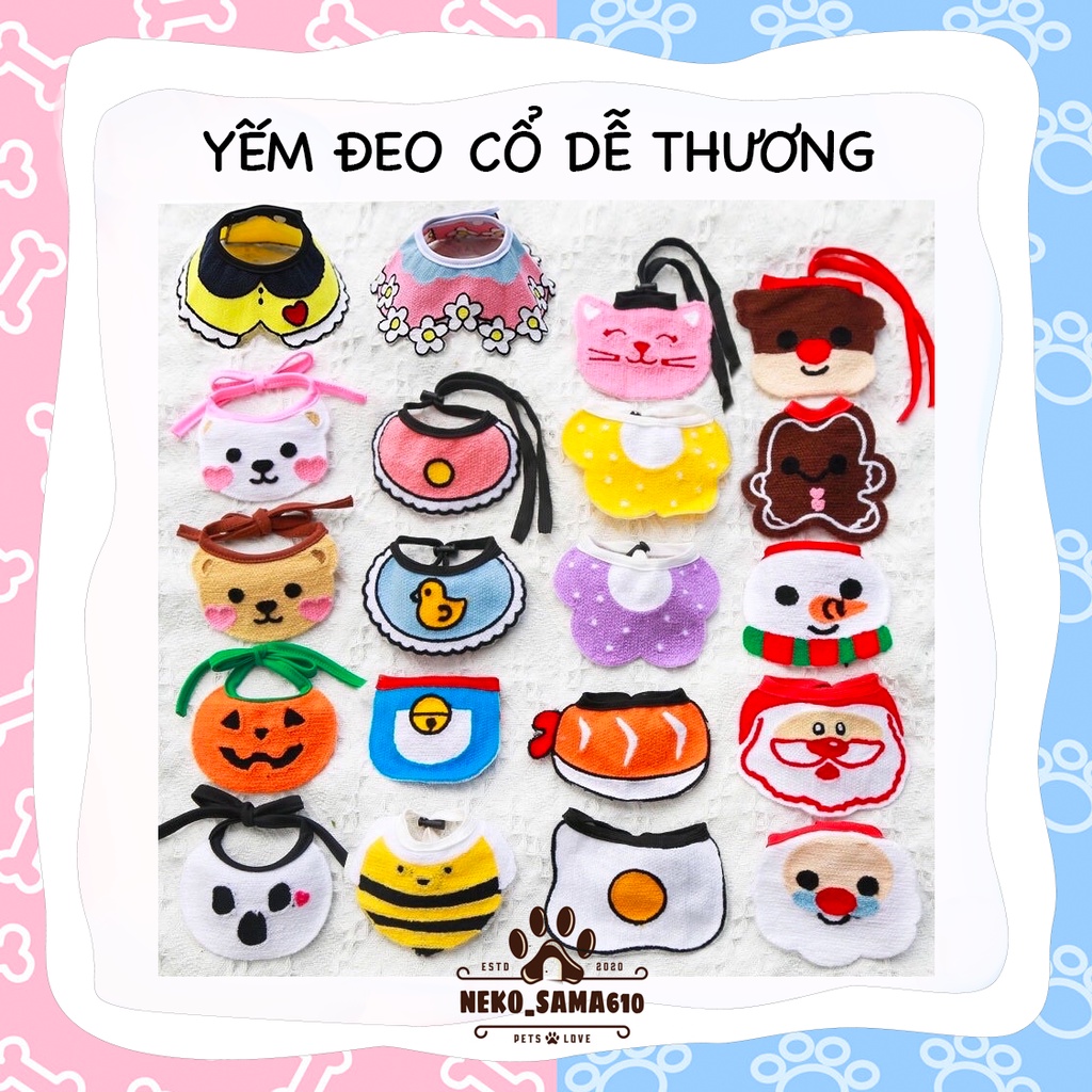 Yếm đeo cổ dễ thuơng cho thú cưng chó mèo